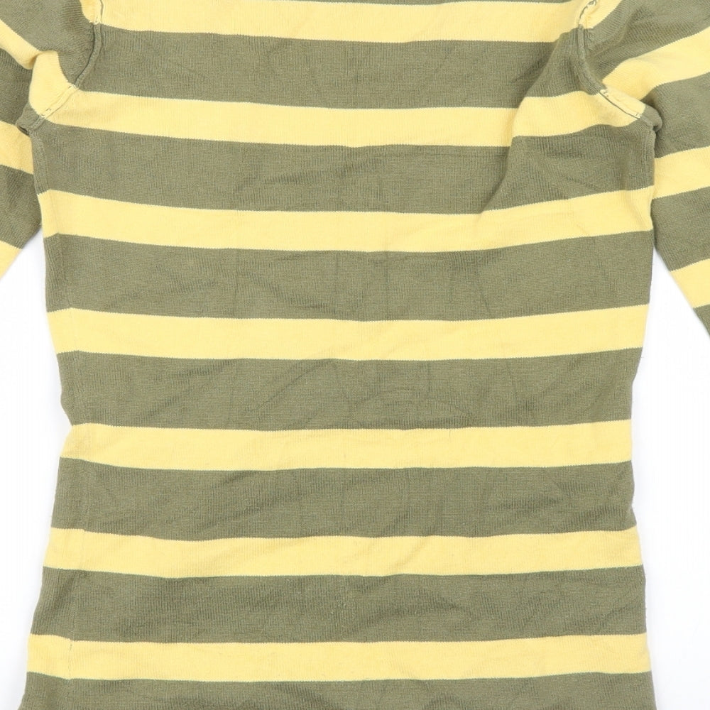 Mexx Womens Yellow Striped  Pullover Jumper Size XS