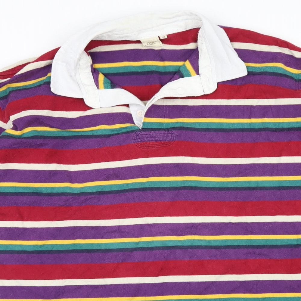 Cotton Traders Mens Purple Striped   Polo Size 3XL