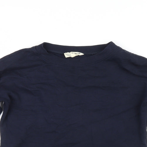 H&M Girls Blue   Pullover Sweatshirt Size 10-11 Years  - stripe on sleeves