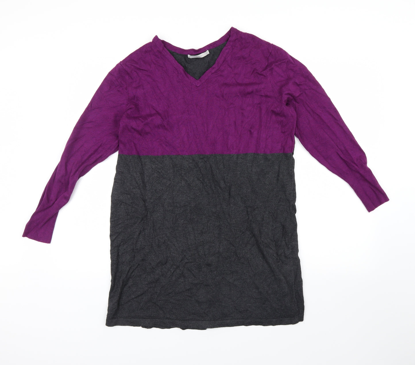 George Womens Grey Striped  Pullover Jumper Size 16