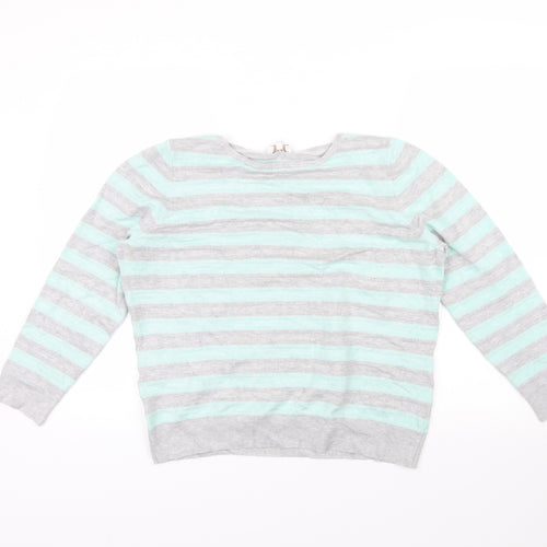 CC Womens Blue Striped  Pullover Jumper Size XL