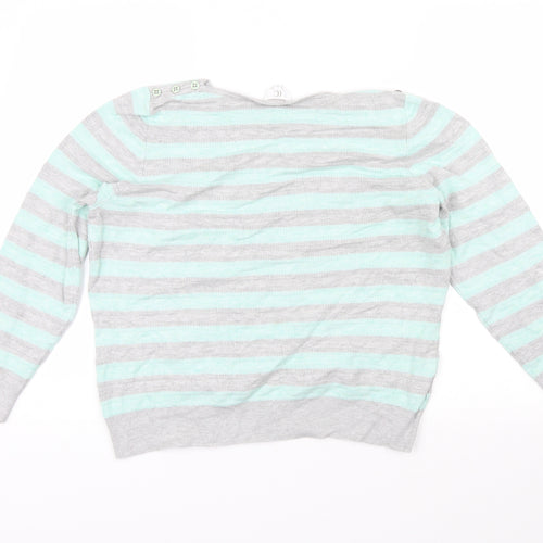CC Womens Blue Striped  Pullover Jumper Size XL