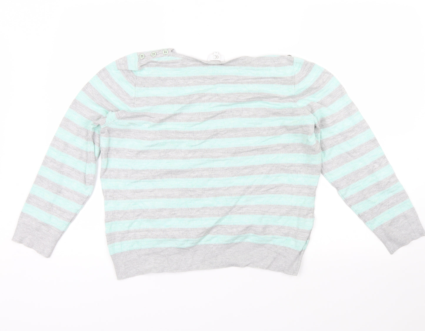 CC Womens Blue Striped  Pullover Jumper Size XL