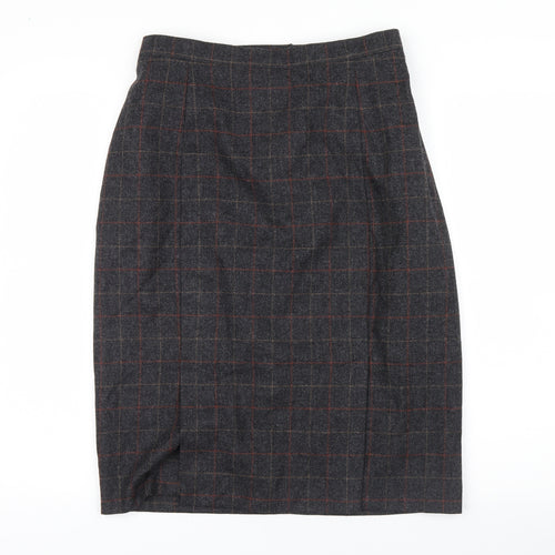 henry white Womens Grey Check  Straight & Pencil Skirt Size 14