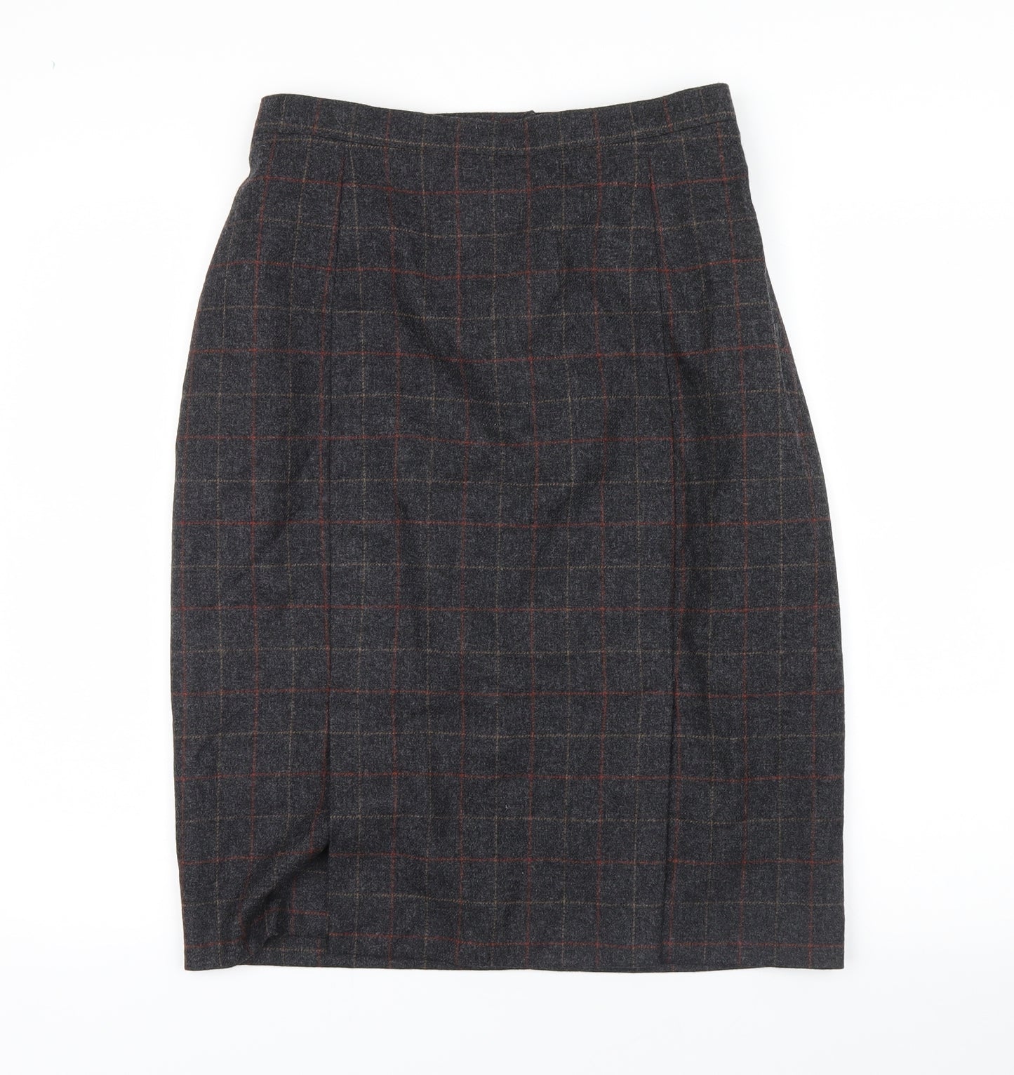 henry white Womens Grey Check  Straight & Pencil Skirt Size 14