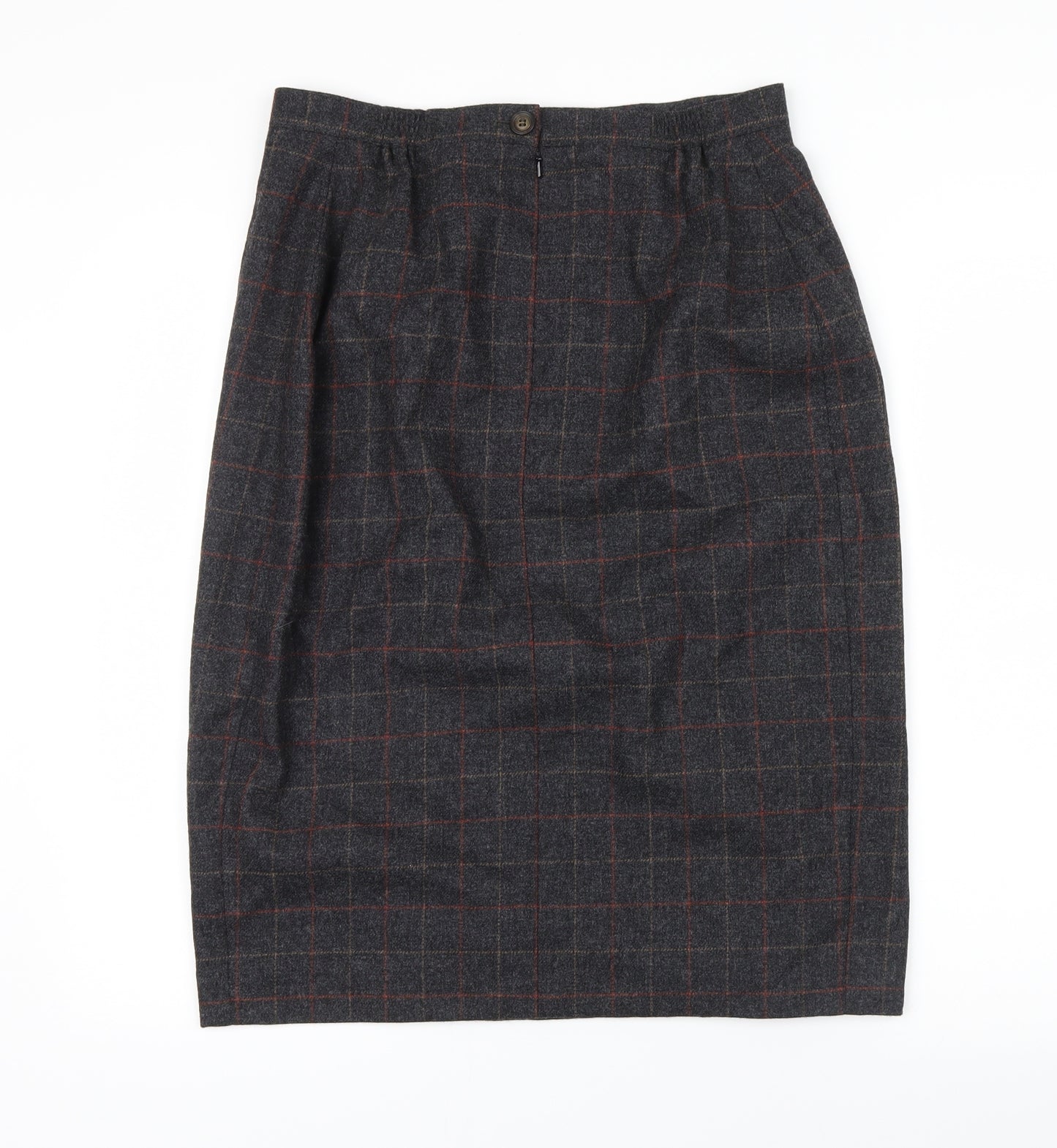 henry white Womens Grey Check  Straight & Pencil Skirt Size 14