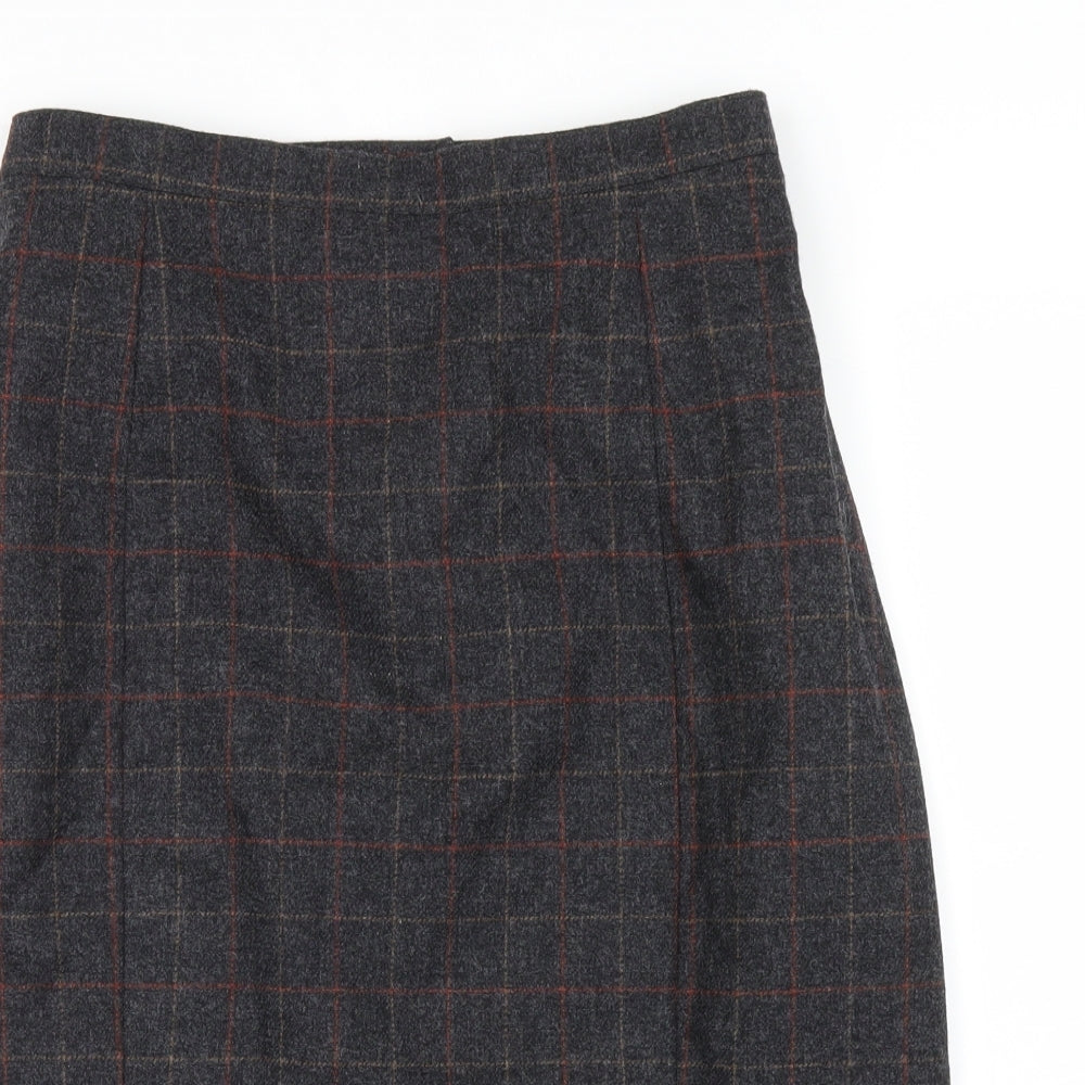 henry white Womens Grey Check  Straight & Pencil Skirt Size 14