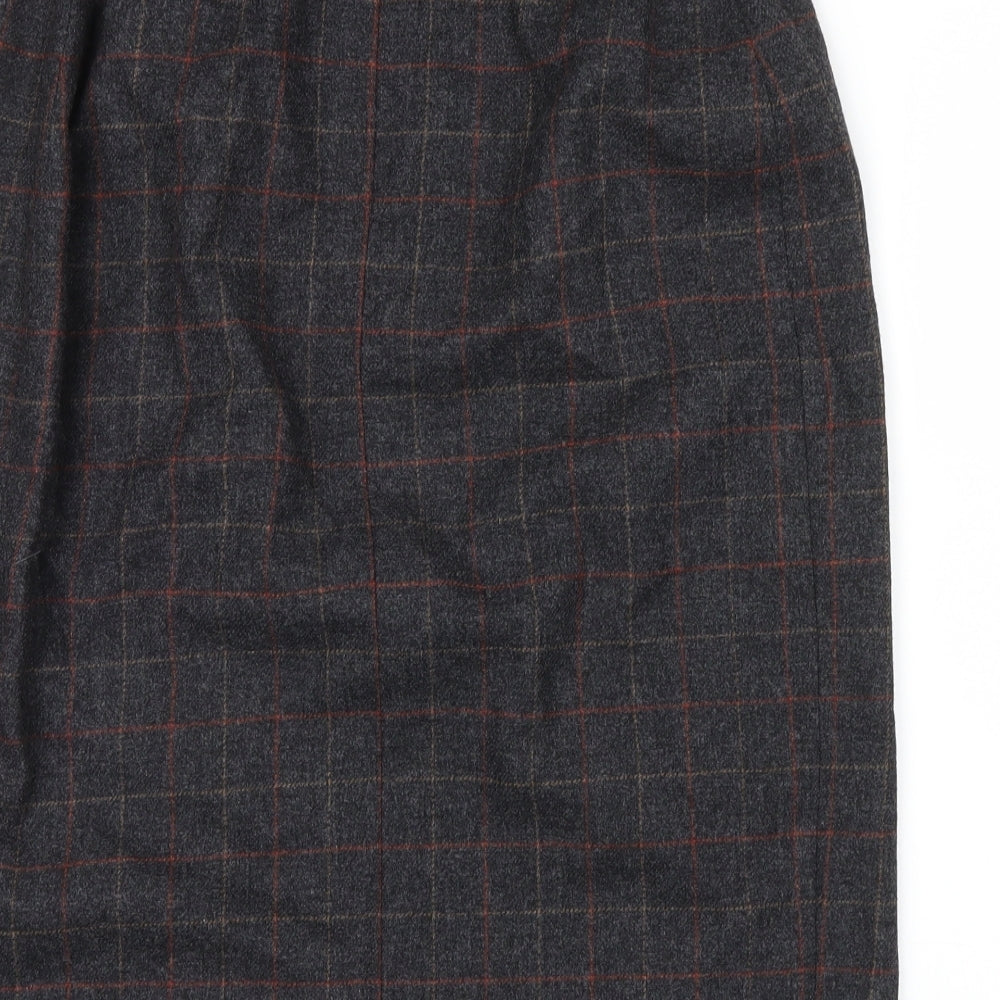 henry white Womens Grey Check  Straight & Pencil Skirt Size 14
