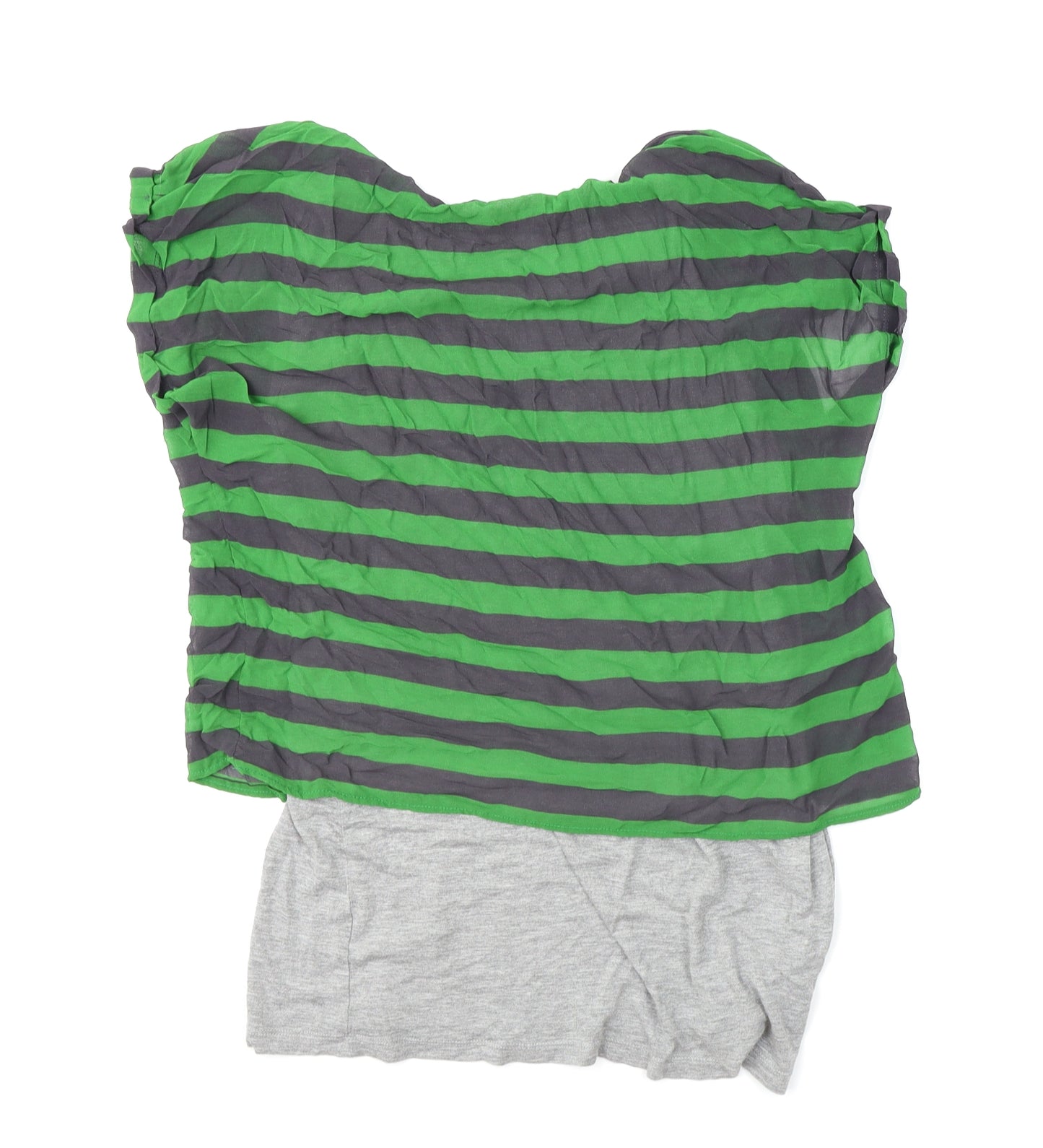 NEXT Womens Green Striped  Basic T-Shirt Size 16