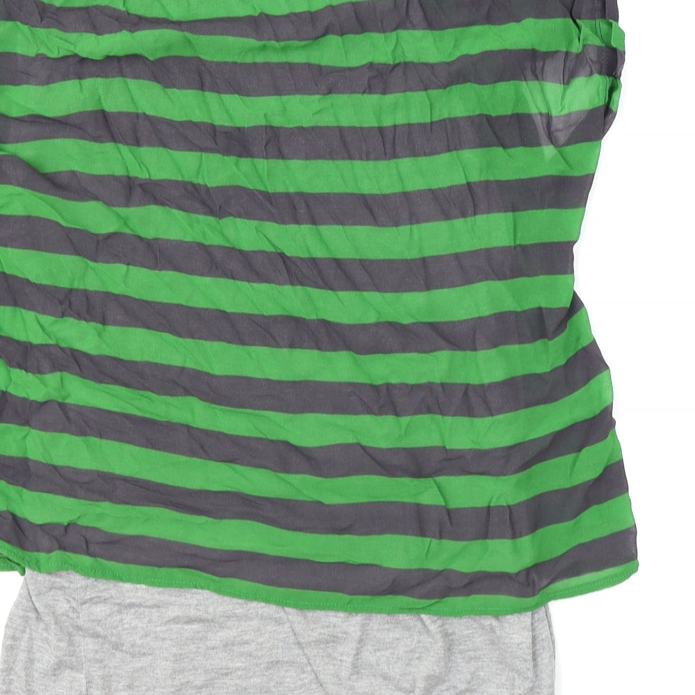 NEXT Womens Green Striped  Basic T-Shirt Size 16
