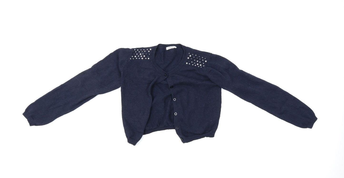 3 Pommes Womens Blue   Cardigan Jumper Size 16