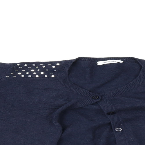 3 Pommes Womens Blue   Cardigan Jumper Size 16