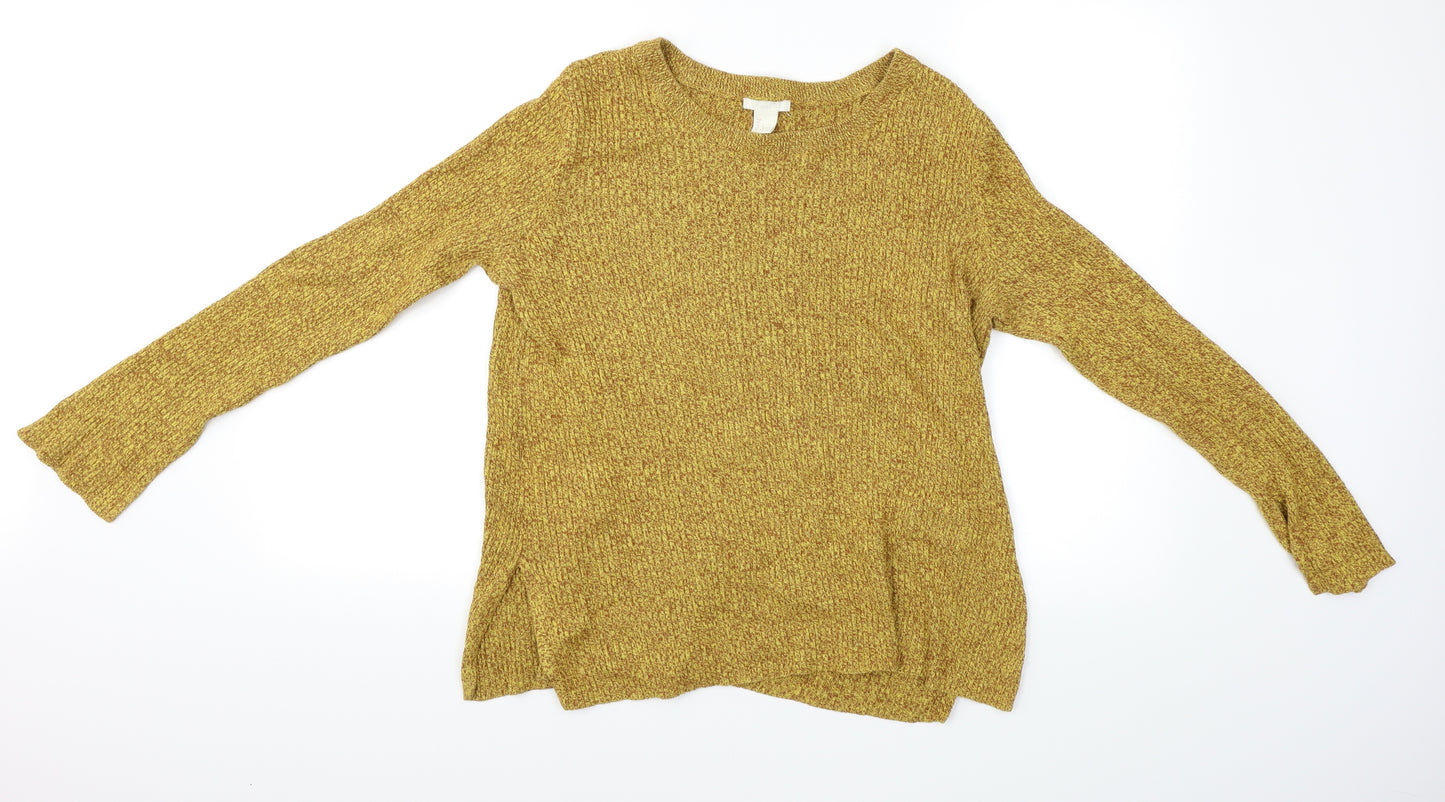 H&M Womens Yellow   Pullover Jumper Size L