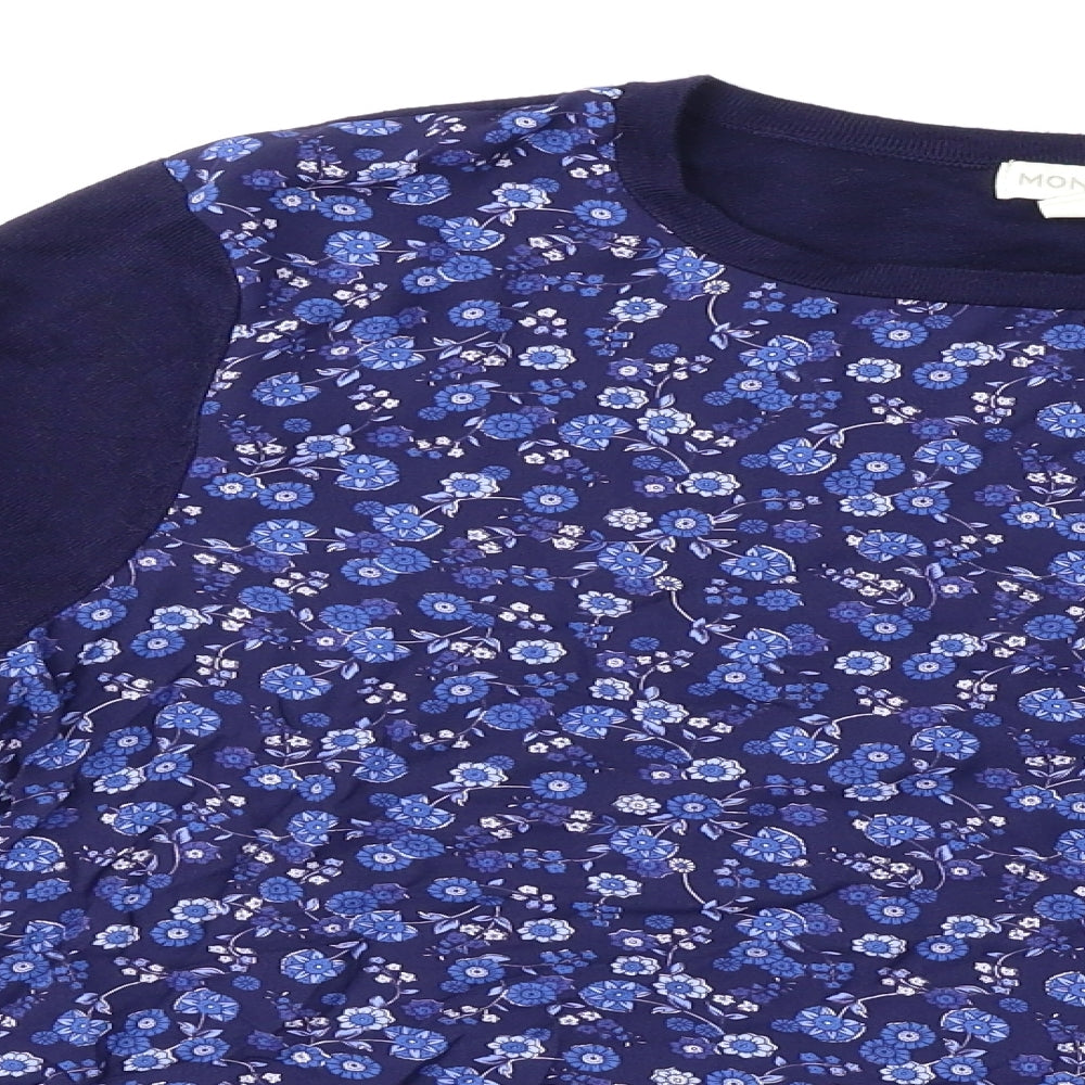 Monsoon Womens Blue Floral  Basic Blouse Size 14