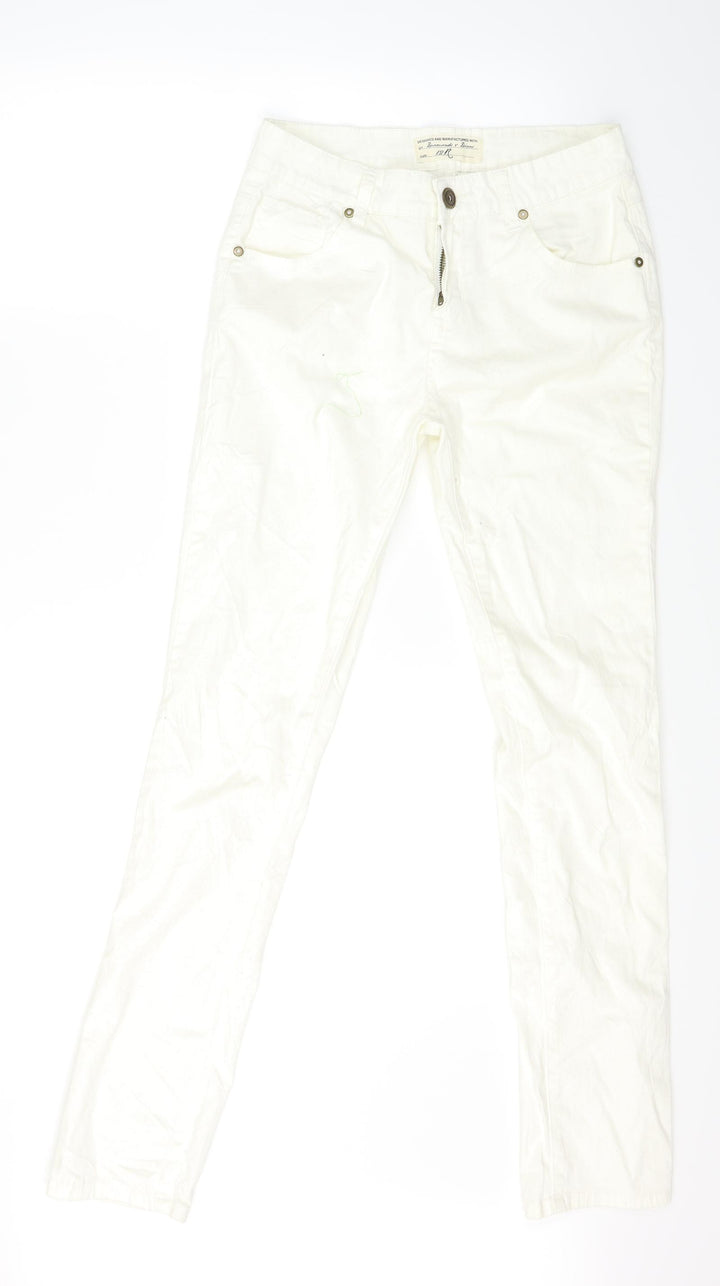 Diamonds &Divas Womens White  Denim Skinny Jeans Size 12 L29 in
