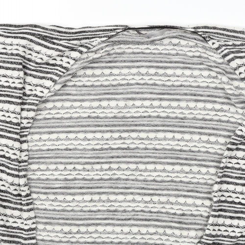 George Womens White Geometric  Shrug Jumper Size 8