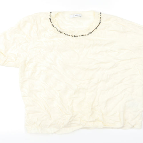 Classic Womens White   Basic T-Shirt Size 16