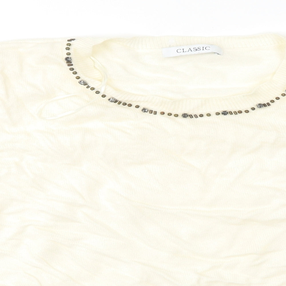 Classic Womens White   Basic T-Shirt Size 16