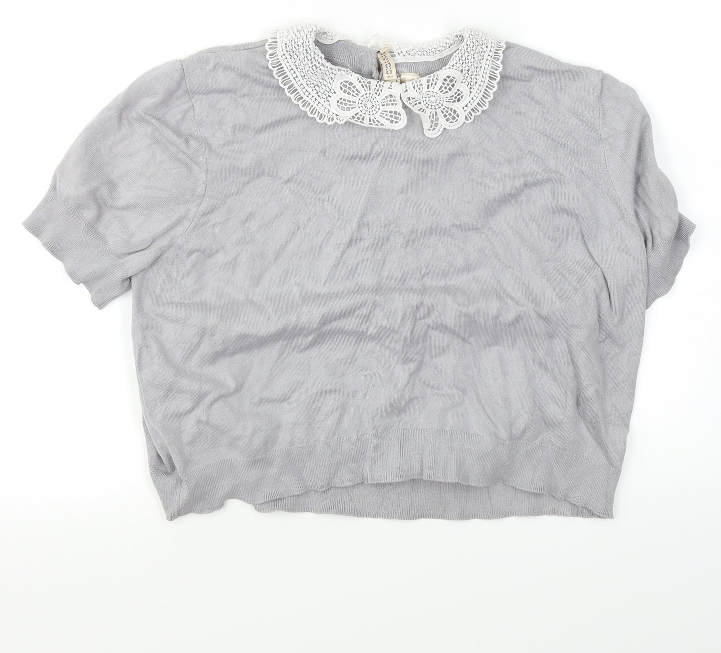 Divided Womens Grey   Cropped T-Shirt Size XL