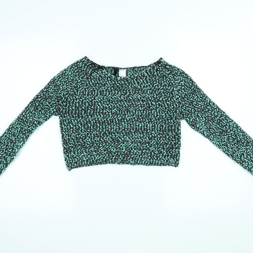 H&M Womens Green   Cropped Blouse Size S