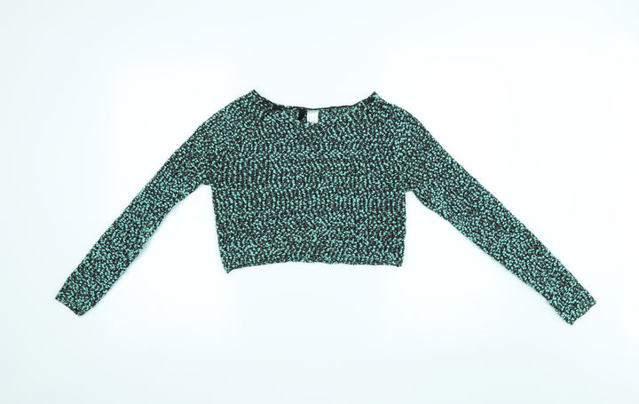H&M Womens Green   Cropped Blouse Size S