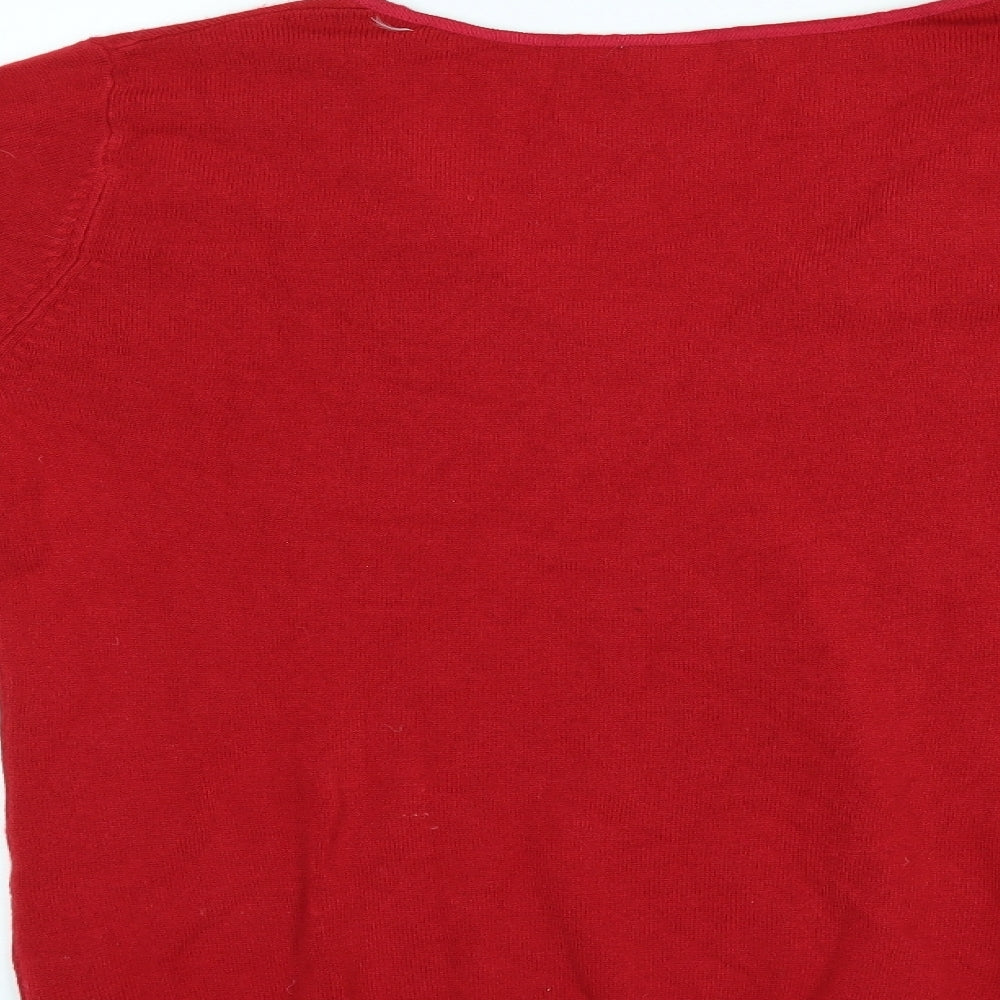 Per Una Womens Red   Cardigan Jumper Size 16