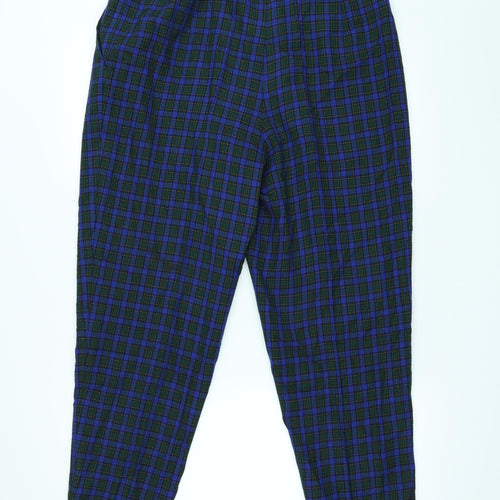 Gessler Womens Blue Check  Trousers  Size 16 L26 in