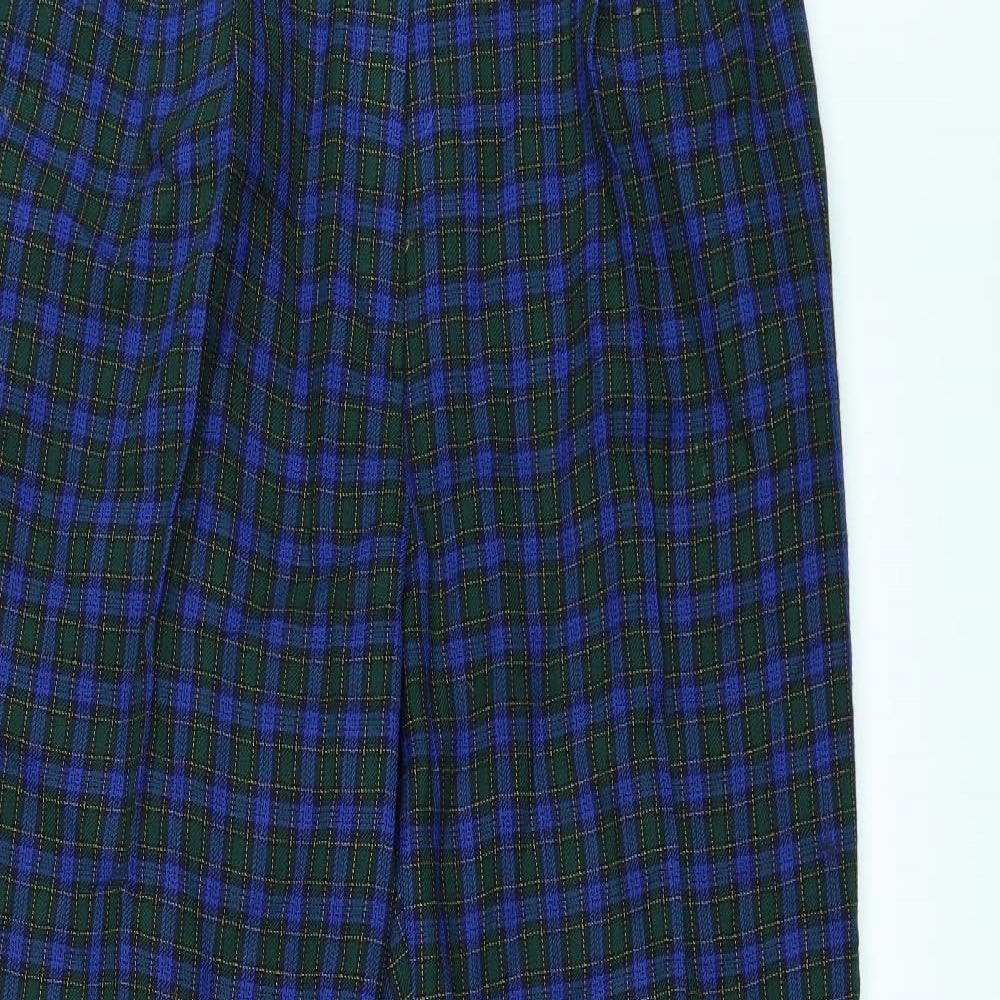 Gessler Womens Blue Check  Trousers  Size 16 L26 in