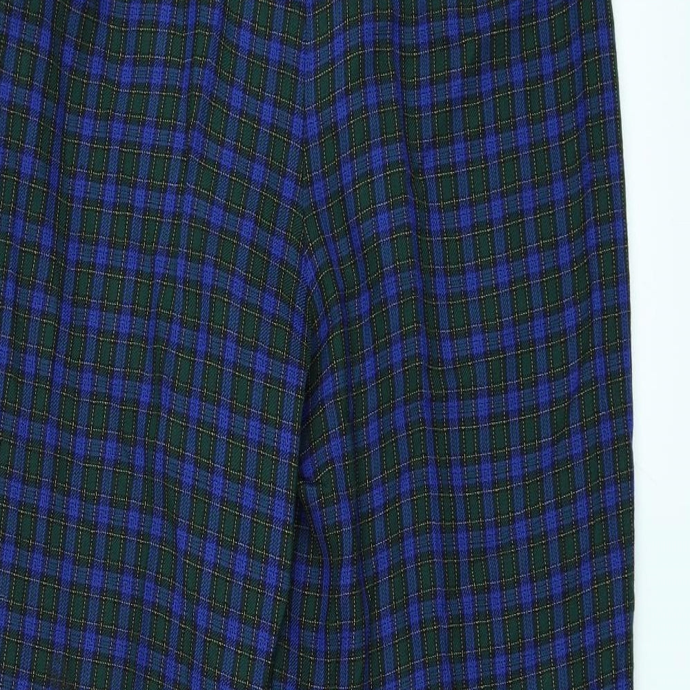 Gessler Womens Blue Check  Trousers  Size 16 L26 in