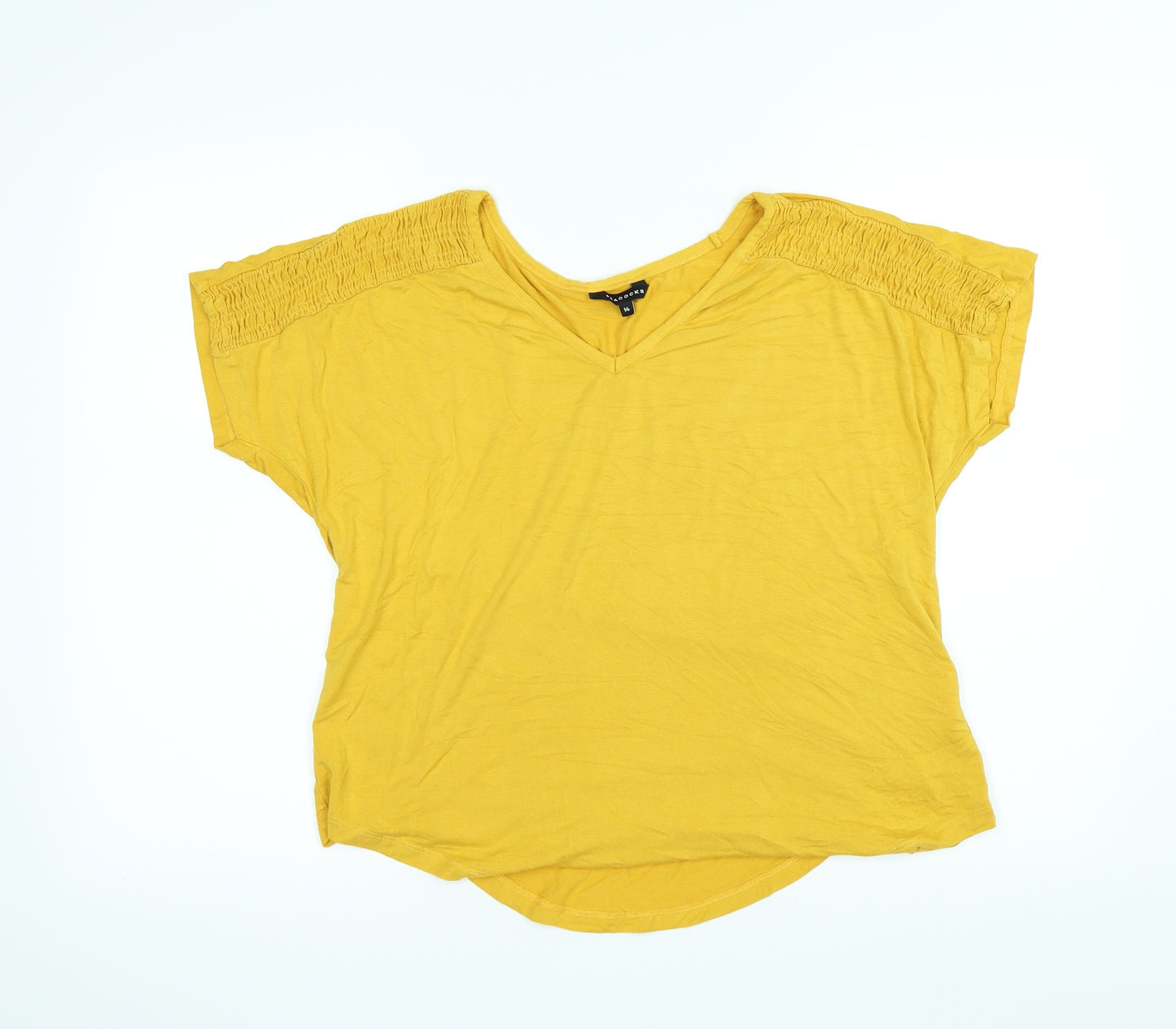 Peacocks Womens Yellow   Basic Blouse Size 14