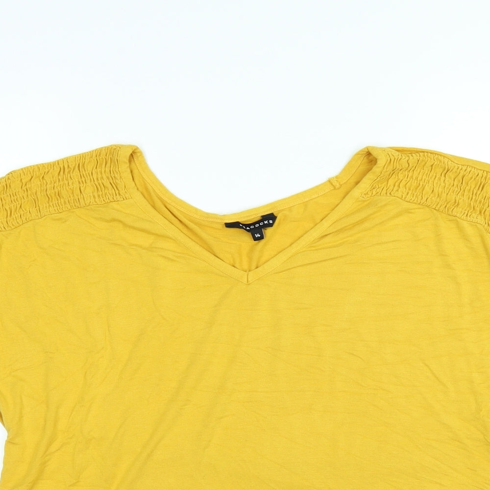 Peacocks Womens Yellow   Basic Blouse Size 14