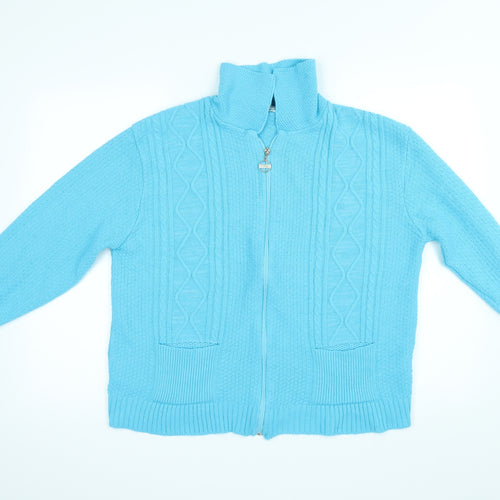 Glimpse Womens Blue   Cardigan Jumper Size 2XL