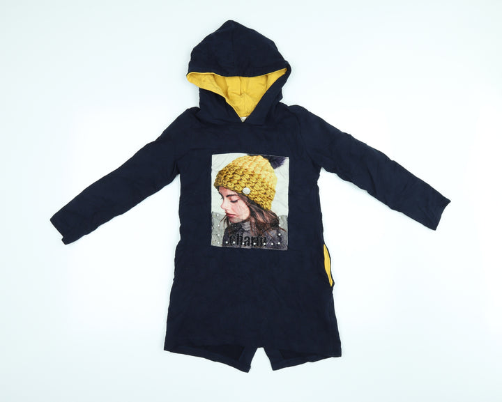 Barmy Girls Blue   Pullover Hoodie Size 8 Years