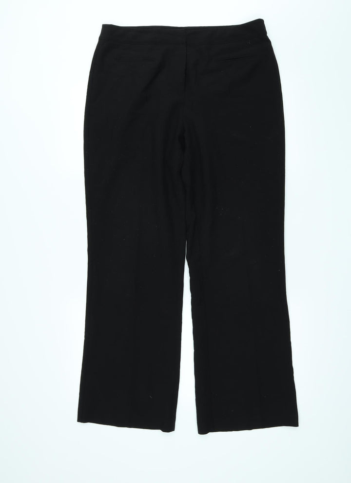 Mia Moda Womens Black Trousers Size 12 L29 in