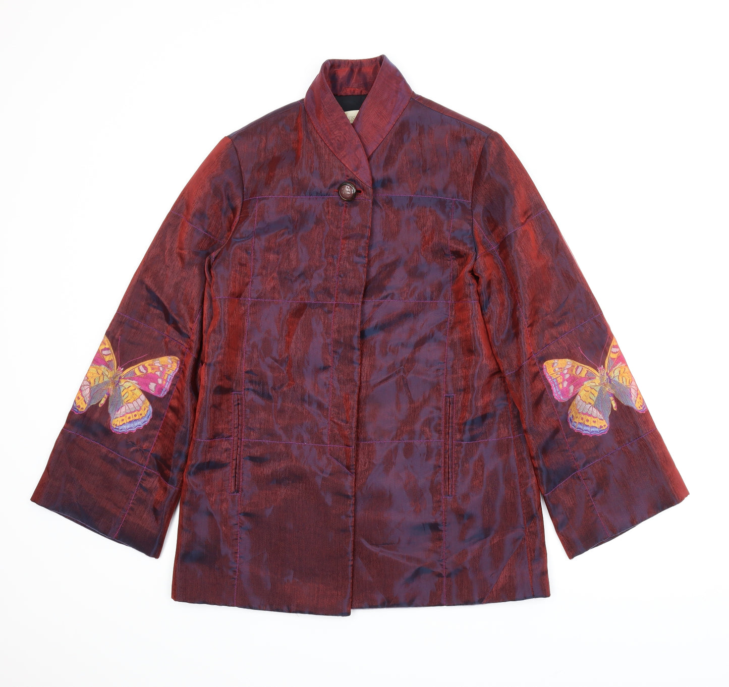 Musae D Womens Red Animal Print  Jacket  Size M
