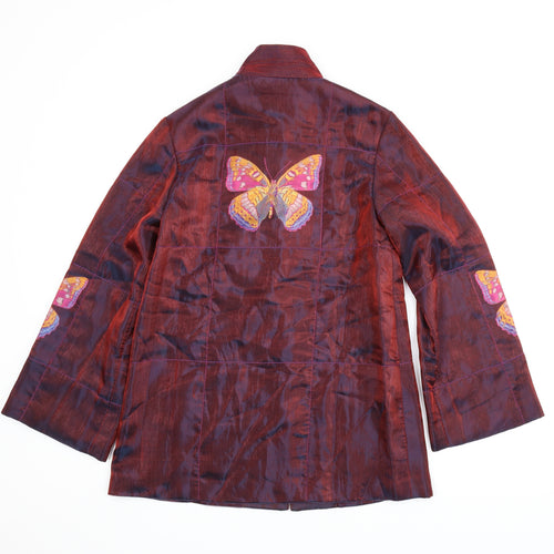 Musae D Womens Red Animal Print  Jacket  Size M