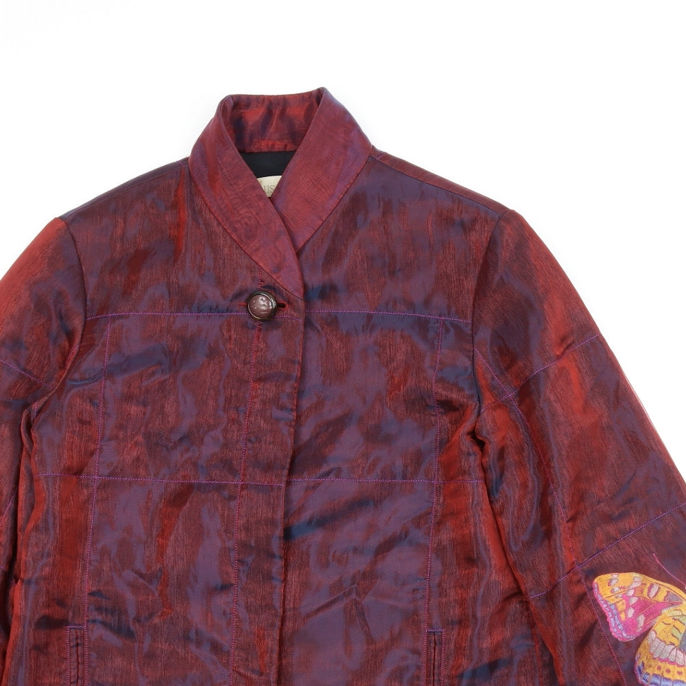 Musae D Womens Red Animal Print  Jacket  Size M