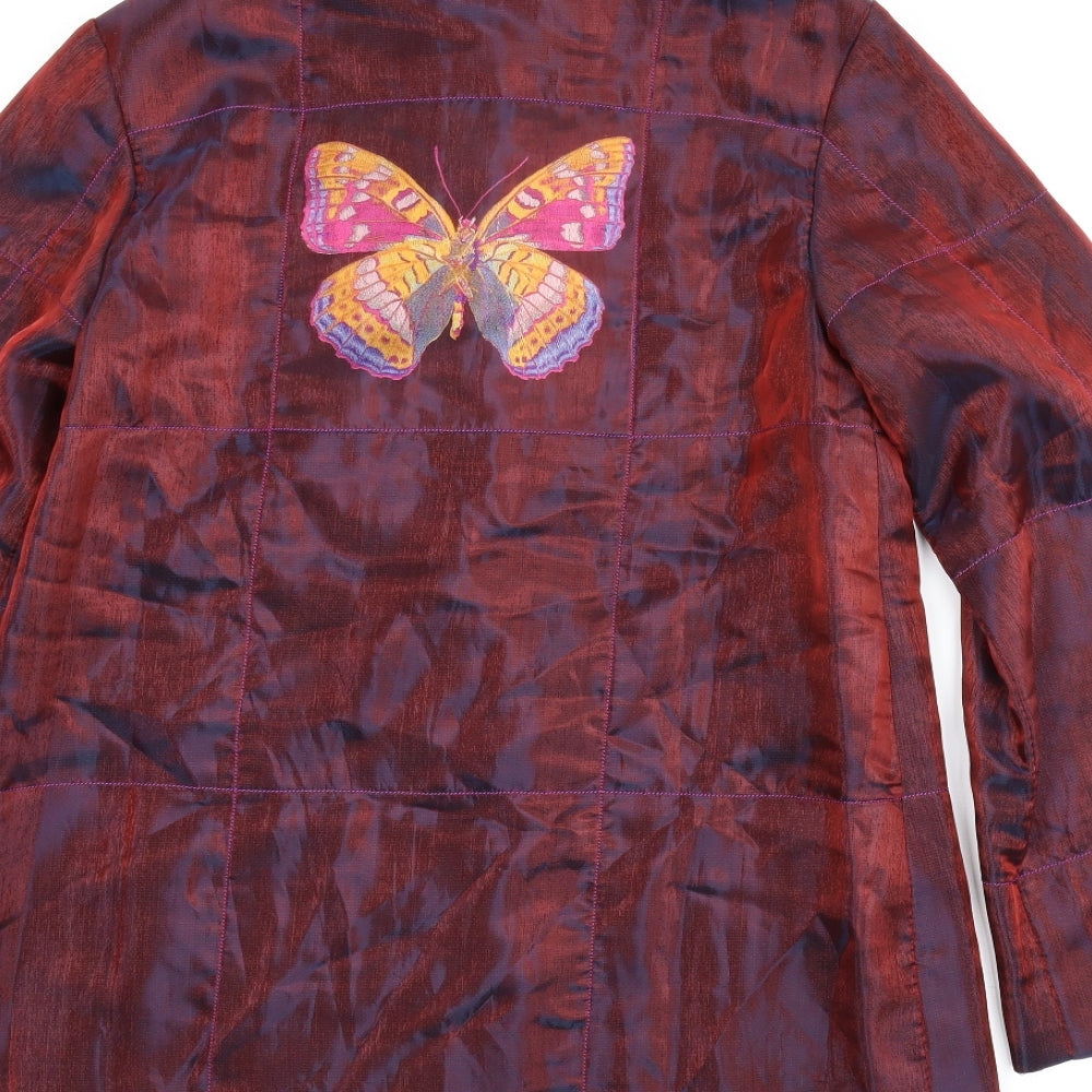 Musae D Womens Red Animal Print  Jacket  Size M