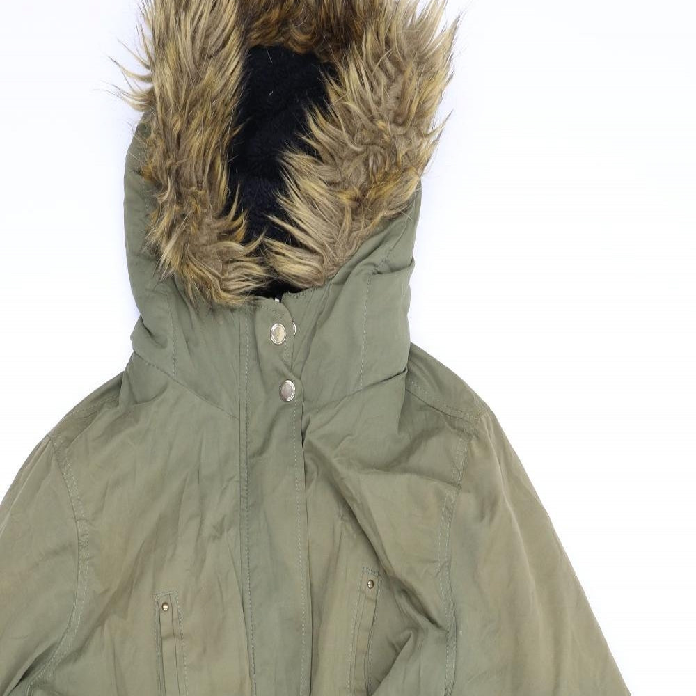 Papaya Womens Green   Parka Coat Size 18