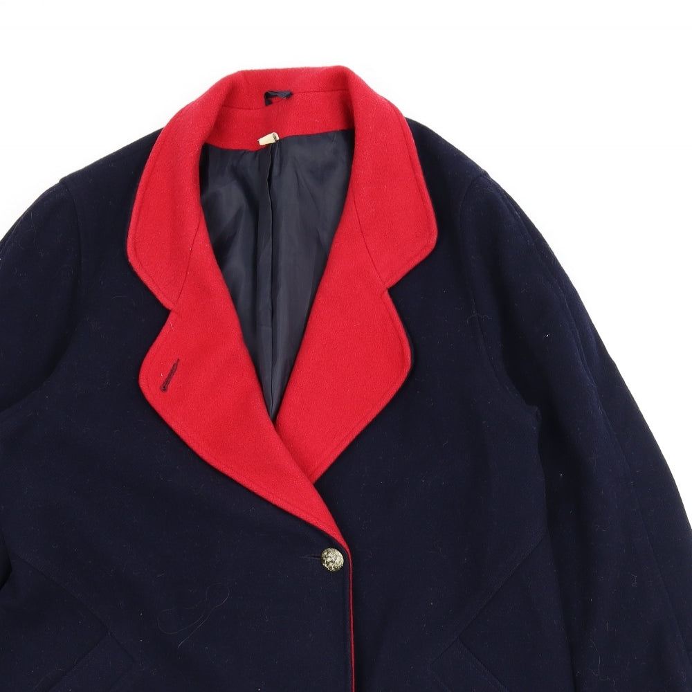 Woolmark Womens Blue   Overcoat Coat Size 14