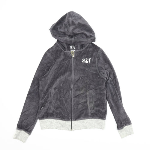 A&F Boys Grey   Full Zip Hoodie Size 11-12 Years