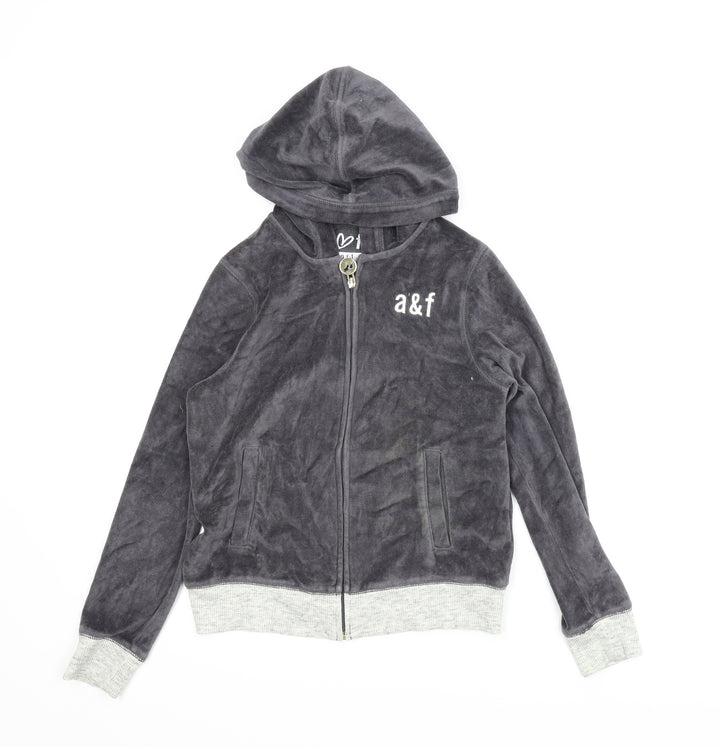 A&F Boys Grey Full Zip Hoodie Size 11-12 Years