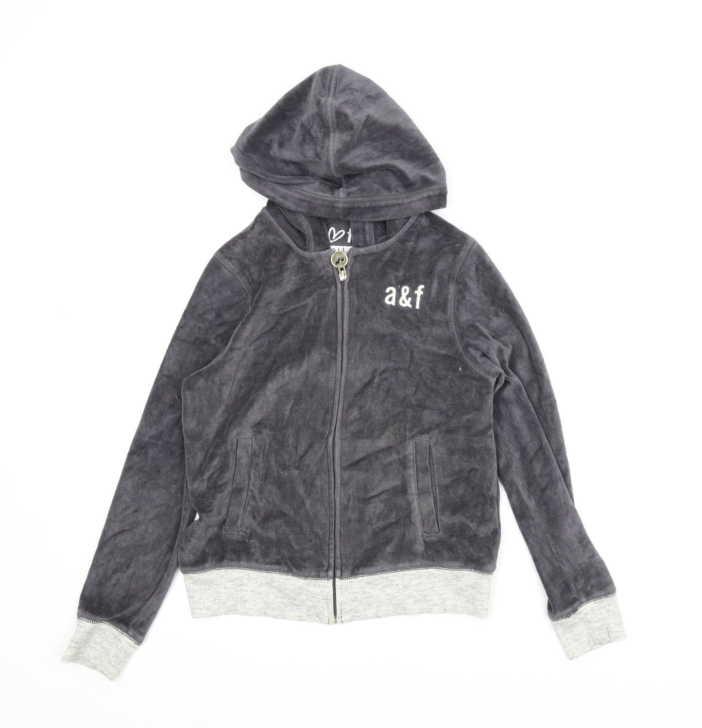 A&F Boys Grey   Full Zip Hoodie Size 11-12 Years