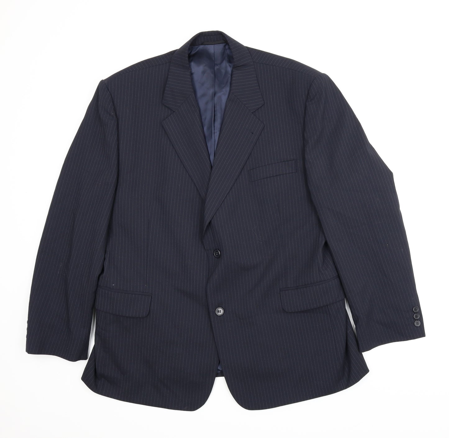 Preworn Mens Blue Striped  Jacket Suit Jacket Size 44
