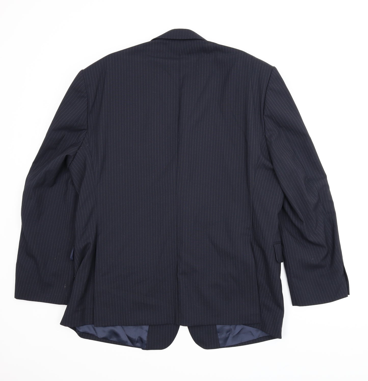 Preworn Mens Blue Striped  Jacket Suit Jacket Size 44
