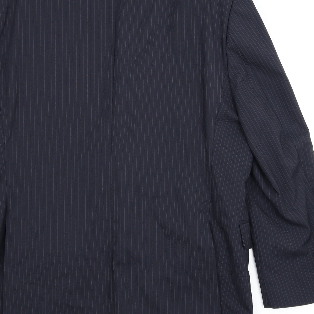 Preworn Mens Blue Striped  Jacket Suit Jacket Size 44