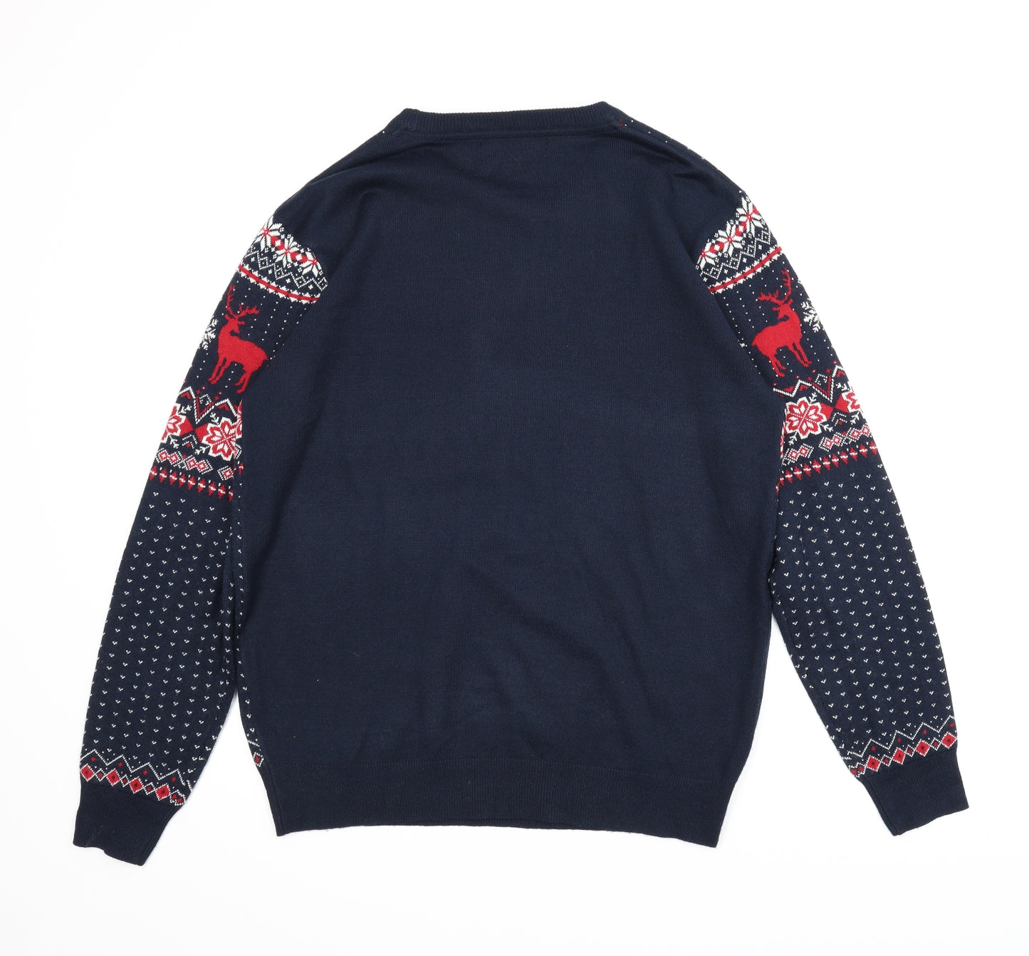 Peacocks Mens Blue Fair Isle  Pullover Jumper Size XL  - Christmas