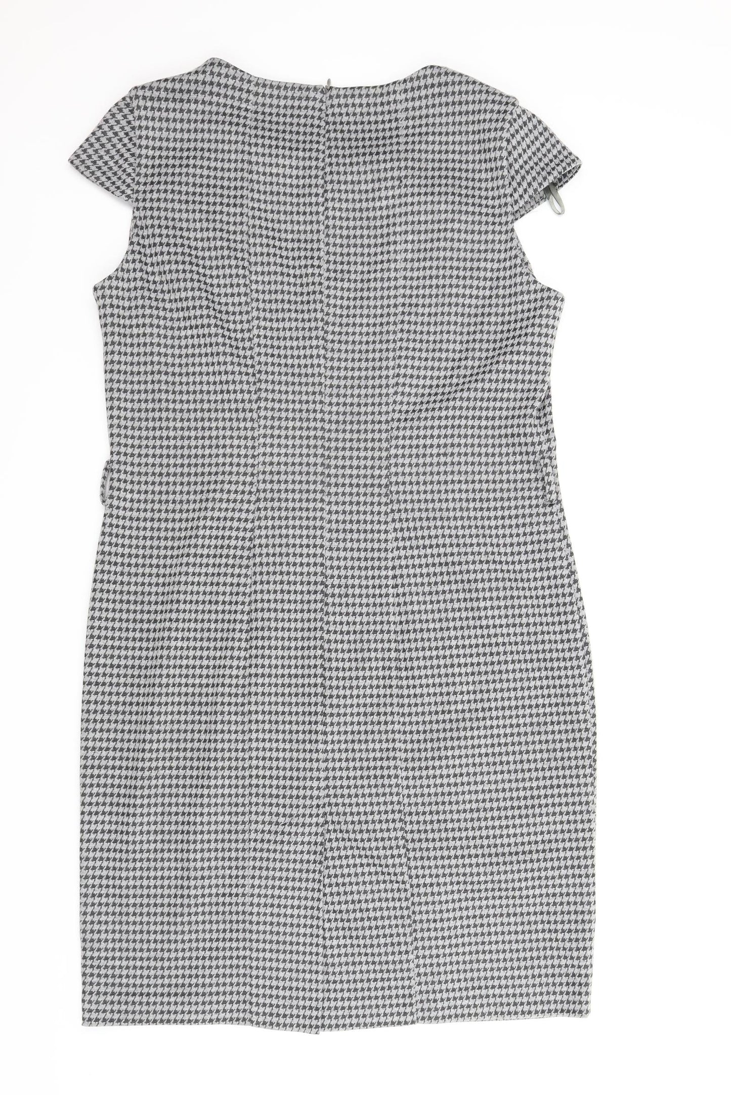 Classics Womens Grey Houndstooth  Sheath  Size 18
