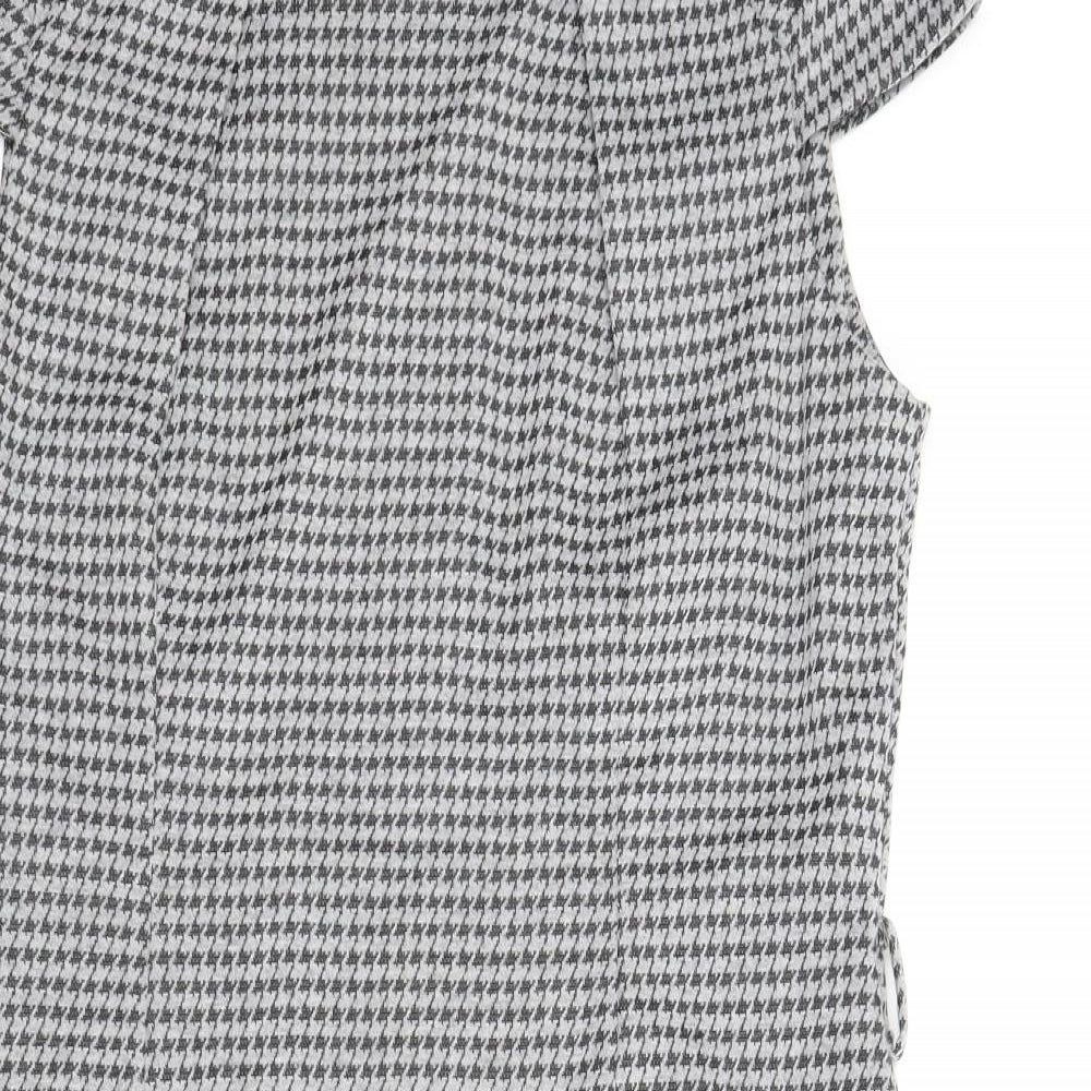 Classics Womens Grey Houndstooth  Sheath  Size 18