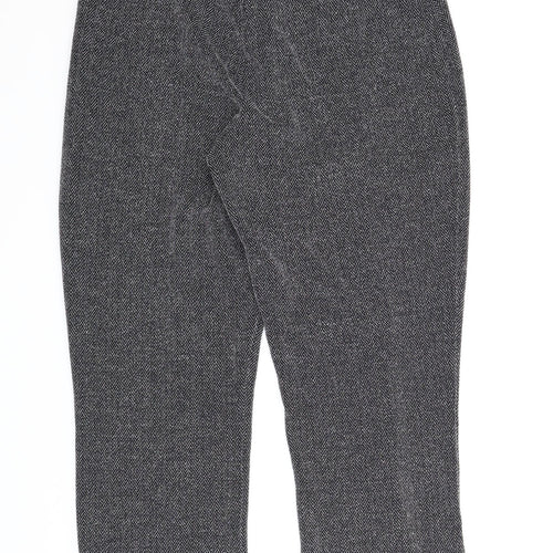 Preworn Womens Grey Geometric  Cropped Trousers Size 18 L24 in